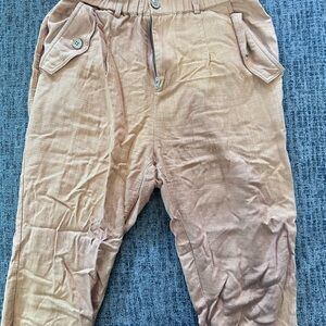 Tan Linen Casual Pants